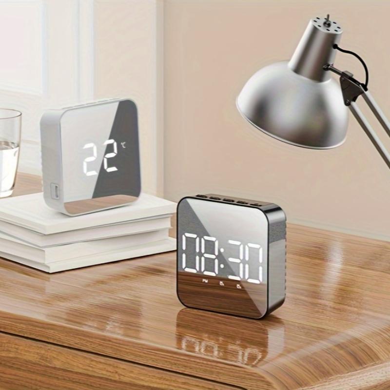 LED Alarm Clock, 1 Count Plug-in Dual-use Digital Clock, Voice Controlled Temperature Clock, Desktop Clock for Home Office Decor