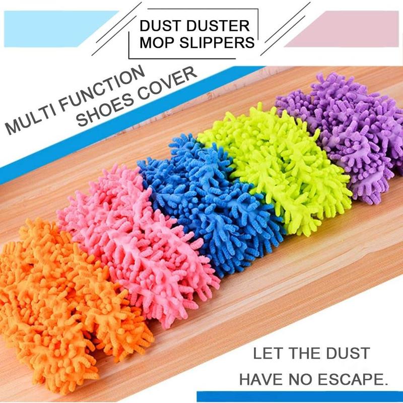 3 Pairs 6 PCS Mop Slippers for Floor Cleaning Supplies Microfiber Mopping Slippers Washable Reusable Mop Socks Mop Shoes Microfiber Foot Socks