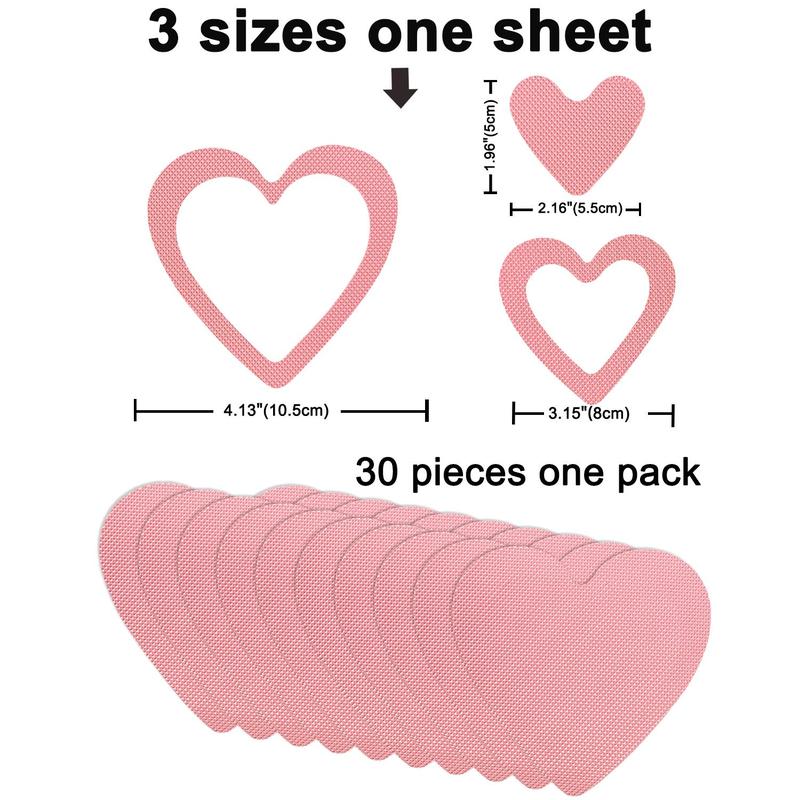 Heart Shape Bathroom Sticker, 30pcs pack Waterproof & Anti-slip Shower Step Sticker, Bathroom Strong Adhesive Tape Decal for Bathtubs, Floor