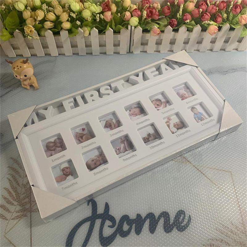 Baby Growth 12 Months Photo Frame, 1 Count Newborn Baby Photo Frame, Baby Growth Milestone Photo Frame, Home Decor