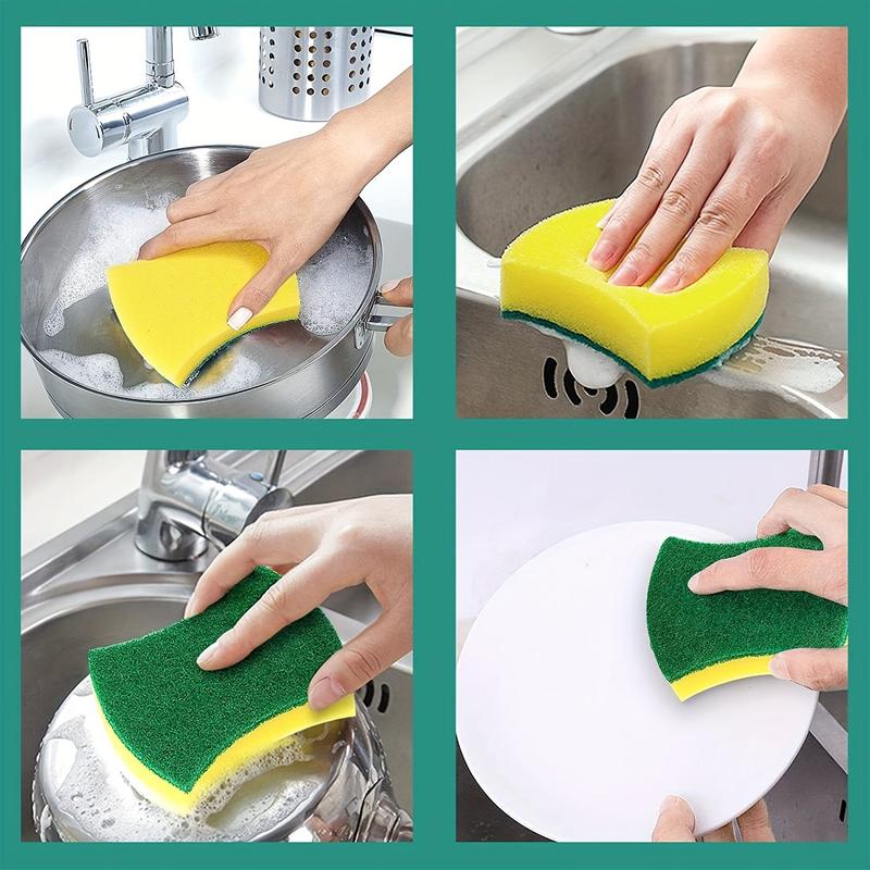 8 16 32pcs, 8 16 32-Piece Multifunctional Cleaning Sponge: Double-Sided Scouring Pad for Kitchen, Dishwashing, and Household Cleaning