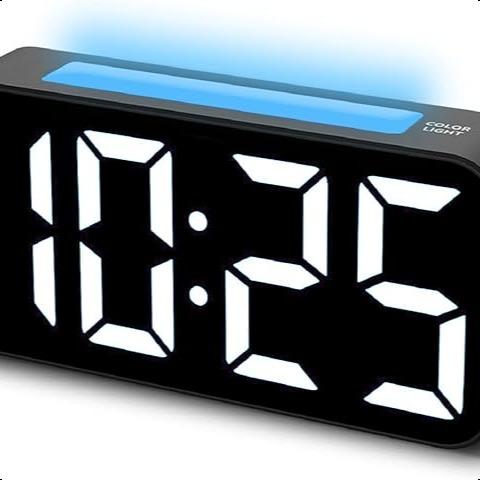 Loud Alarm Clocks for Bedrooms Heavy Sleepers, Digital Clock with Night Light, Large Display, Dual Alarm,