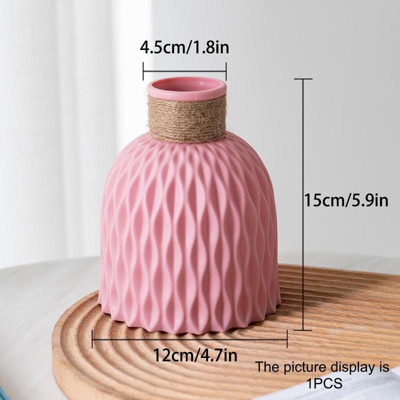 Simulated Ceramic Plastic Vase, 1 Count Simple Modern Geometry Nordic Style Vase, Gift for Mom, Home Decor Supplies for Living Room Bedroom Dining Room