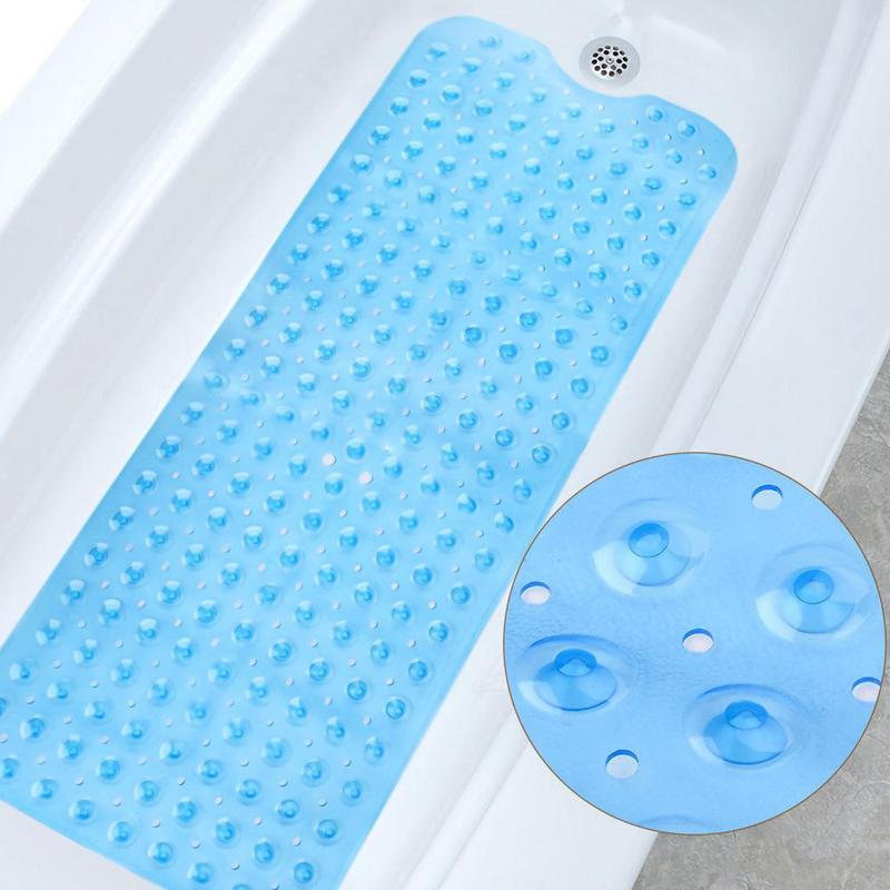 Solid-color Non-slip Bathtub Mat, 1 Count Extra-long Bathtub Massage Mat, Bathtub Mat with Suction Cup Design for Safe Showering, Special Non-slip Bathroom Mat for Bathtubs, Non-slip Bathroom Mat for Children, The Elderly and The Disabled, Washable Carpet