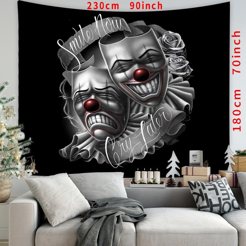 Room Decor Art Face Pattern Tapestries, Halloween Decor Wall Hanging Art Decor for Home Living Room Bedroom, Bedroom Decor, Men Gifts