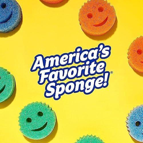 Scrub Mommy - Dish Scrubber + Non-Scratch Cleaning Sponges Kitchen, Bathroom + Multi-Surface Safe - Dual-Sided Dish Sponges for Scrubbing + Wiping Spills (6 Count)