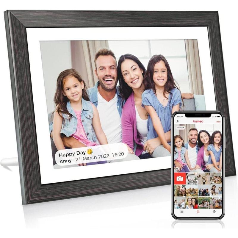 Black Friday | Thanksgiving & Christmas Gift 10.1 Inch Digital Touchscreen Photo Frame - WiFi Display, Memory Card Slot, Perfect for Living Room and Bedroom Decor with Biu Frame APP