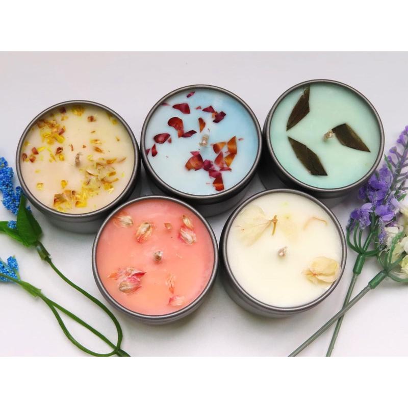 5 PCS Natural Soy Wax Candle Sampler Bundle 2oz Each Gift Set 5 Different Scents