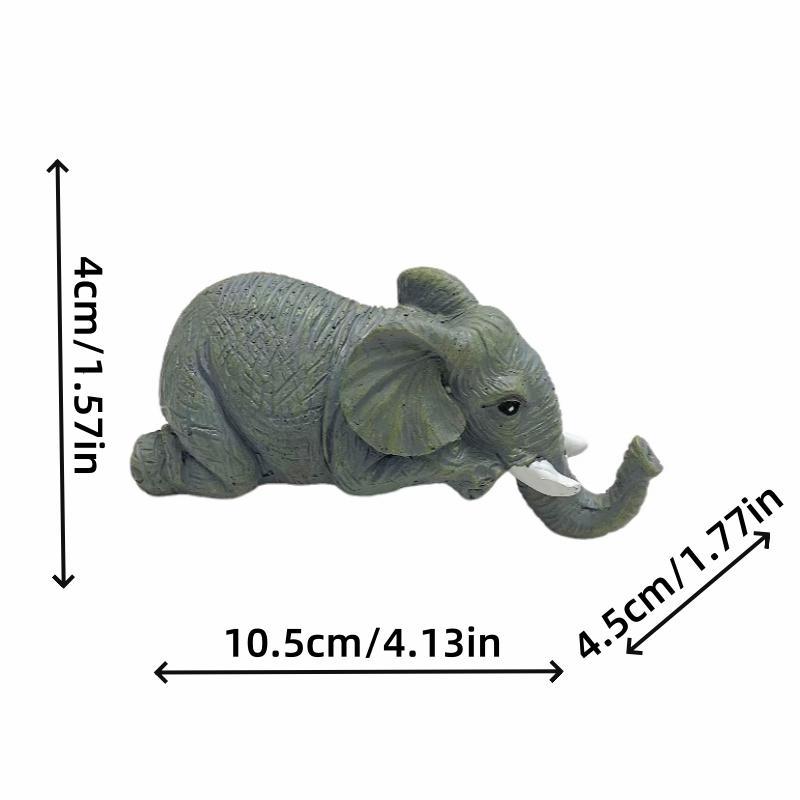 Elephant Design Desktop Ornament, 3 Counts set Resin Elephant Figurine, Desktop Decoration for Office Courtyard Home Decor Supplies