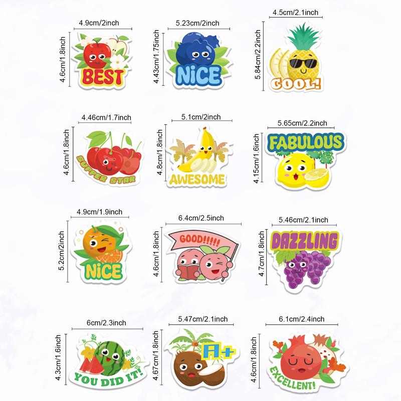 Fruit Pattern Scratch Sticker, 36pcs set Cute Creative Fun Fruit Sticker, Decorative Sticker for Classroom Home School