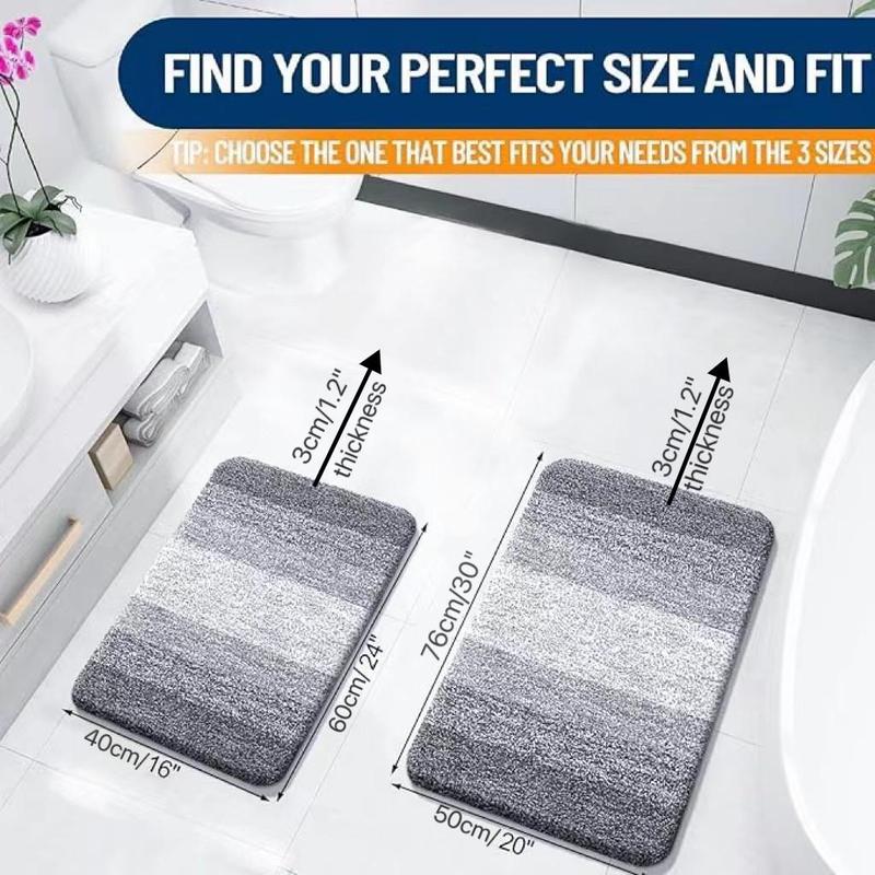 Bathroom Mat, 1 Count Non-slip Soft Absorbent Bath Rug, Machine Washable Bath Mat for Bathroom Floor, Tub and Shower