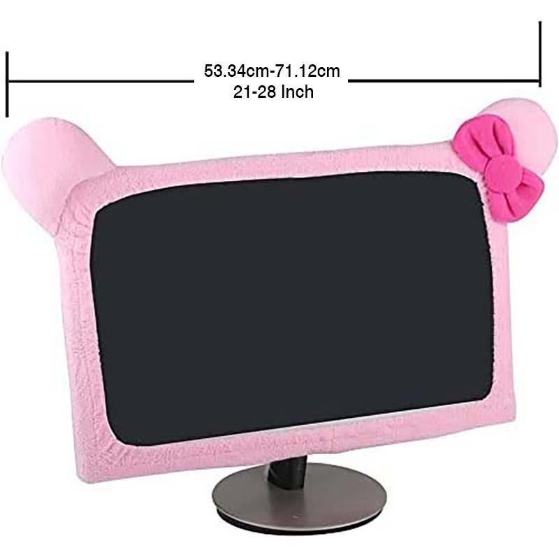 Computer Screen Plush Decorative Cover, Cute Solid Color Computer Screen Cover, Laptop Dust Cover For Home & Office