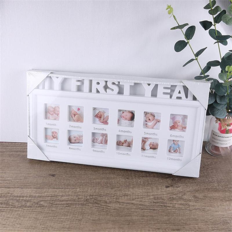 Baby Growth 12 Months Photo Frame, 1 Count Newborn Baby Photo Frame, Baby Growth Milestone Photo Frame, Home Decor