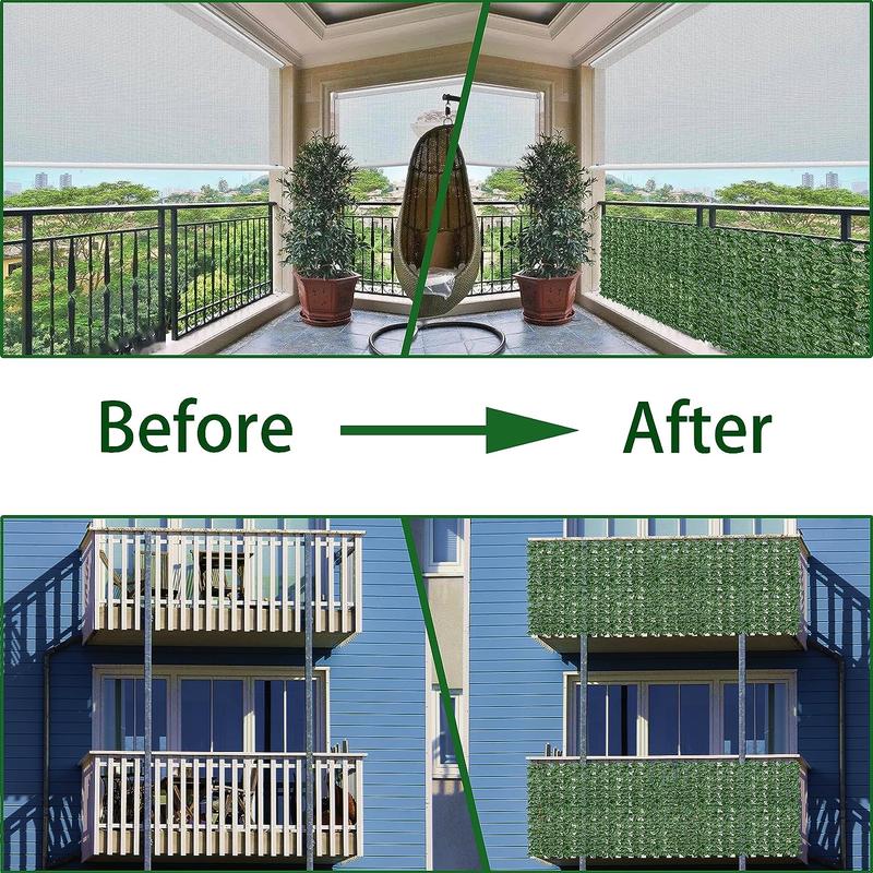 1pc 19.7x118in 50x300cm UV-Resistant Artificial Ivy Privacy Fence Wall Screen with 100 Pcs Zip Cables, Faux Greenery Backdrop Ivy Vine Leaf Hedges Fence Panels for Patio, Balcony, Garden, Backyard, and Indoor Outdoor Green Wall Decor