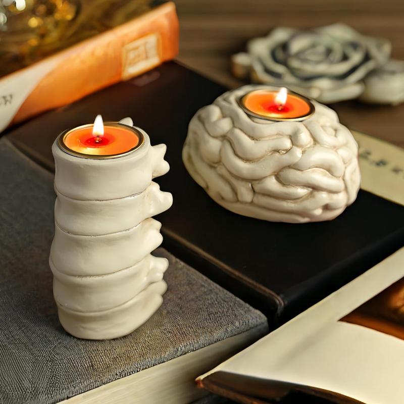 Heart & Brain & Spine Design Candle Holder, 1 Count Creative Candle Stand, Decorative Ornament for Home Living Room Bedroom