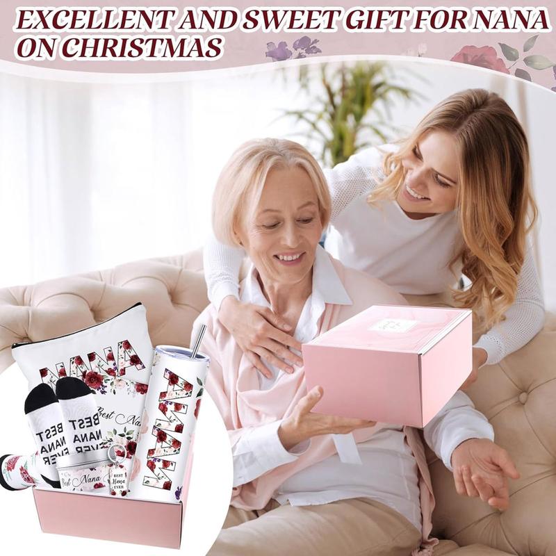 Nana Gifts, Christmas Gifts for Nana, Nana Gifts from Grandkids Granddaughter Grandson, Nana Gifts Basket, Best Nana Ever, Birthday Gifts for Nana, Grandmother, Grandma, Nana Flower Tumbler