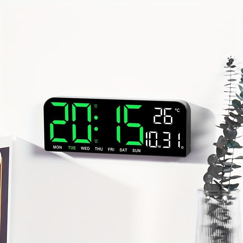 LED Alarm Clock without Battery, 1 Count USB Battery Powered LED Desktop Clock, Creative Table Clock, Hanging Clock for Home Bedroom Living Room