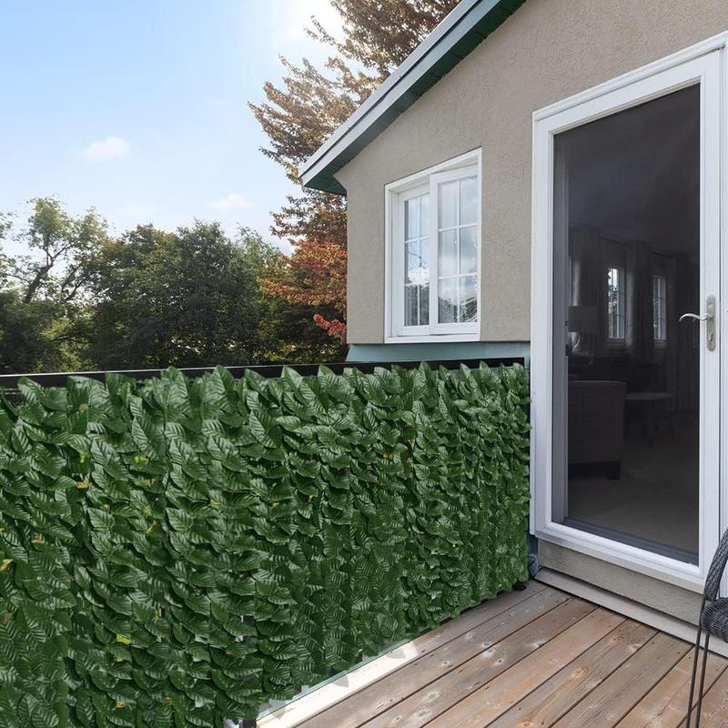 1pc 19.7x118in 50x300cm UV-Resistant Artificial Ivy Privacy Fence Wall Screen with 100 Pcs Zip Cables, Faux Greenery Backdrop Ivy Vine Leaf Hedges Fence Panels for Patio, Balcony, Garden, Backyard, and Indoor Outdoor Green Wall Decor