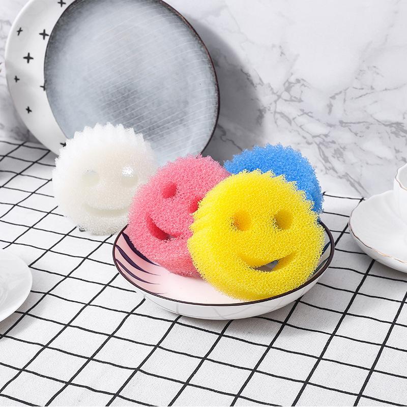 Smiling Face Sponge, 1 2 3 4 8 Counts Cartoon Dish Washing Sponge, Kitchen Cleaning Sponge, Household Cleaning Tool for Kitchen Bathroom