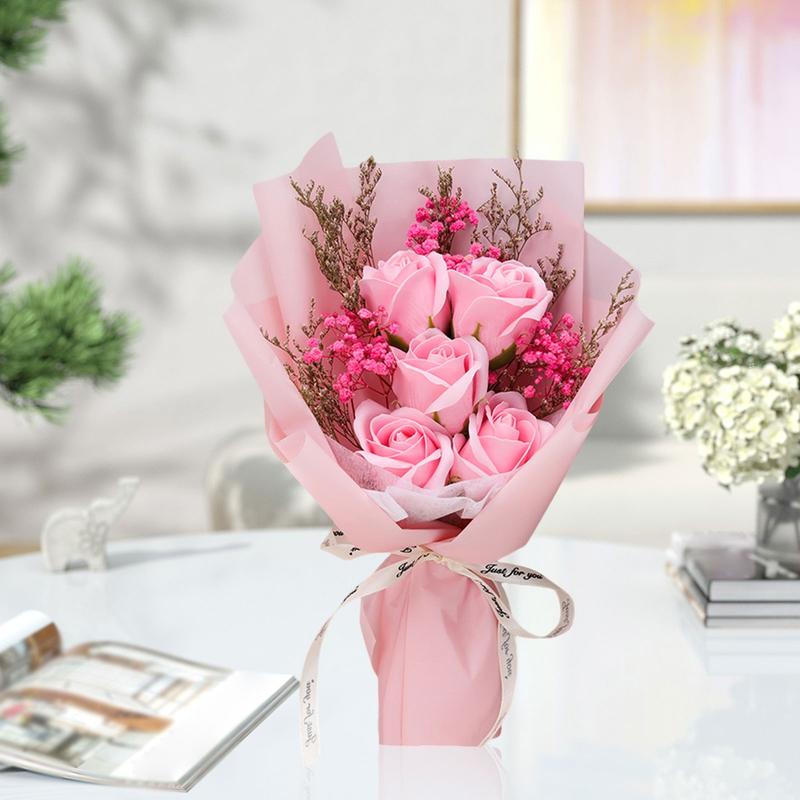 Artificial Soap Flower Bouquet Decoration Soft Touch 30x18cm Anniversary Gift for  Day, Thanksgiving Multifunctional, christmas gift