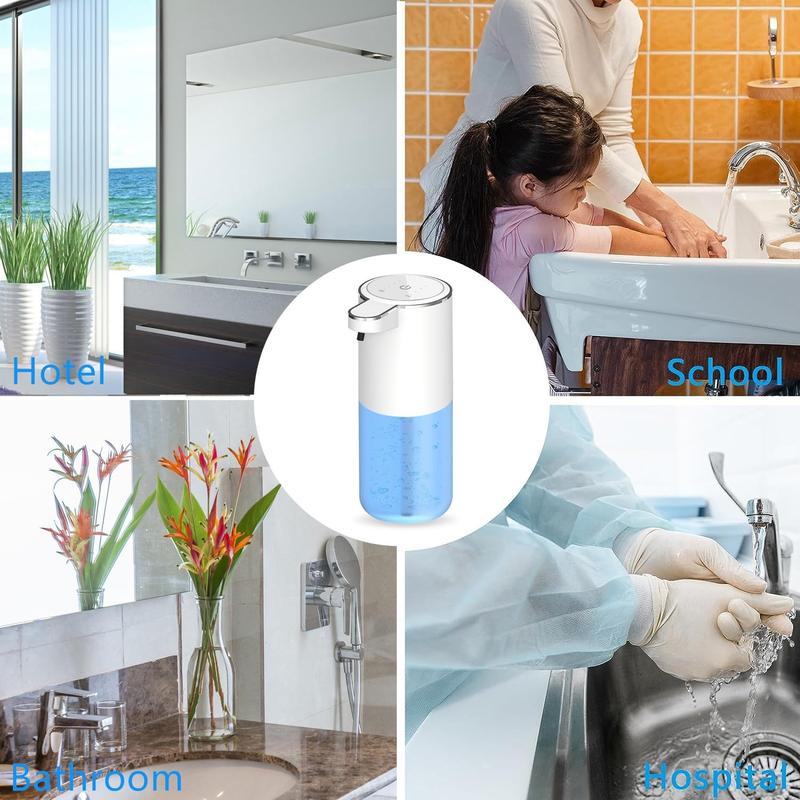 Automatic soap Dispenser touchless Kitchen Dish Automatic Liquid Soap Dispenser 4 Adjustable Soap Dispensing Levels Wall Mount for Bathroom Kitchen School Hotel, Liquid Hand Soap Dispenser Installation Rechargeable Waterproof bathroom washroom