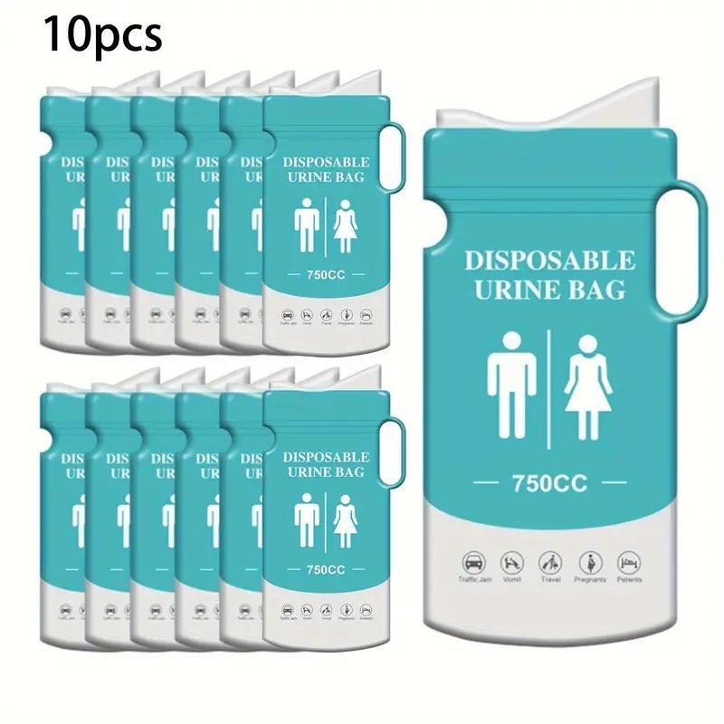 Portable Urine Bag, 10pcs set 750ML Leak-proof Urine Bag, Disposable Urine Bag for Long Distance Driving, Camping, Traffic Jams, Outdoor Activities