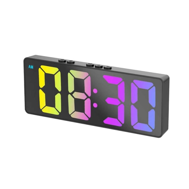 LED Electronic Alarm Clock, Battery Required Digital Clock with Temperature Display, Home Decor Clock for Bedroom Living Room (Battery Not Included)