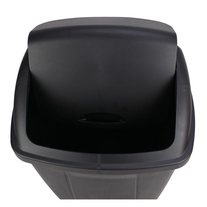 2024 Mainstays 13 Gallon Trash Can, Plastic Swing Top Kitchen Garbage Trash Can, Black, 12.5