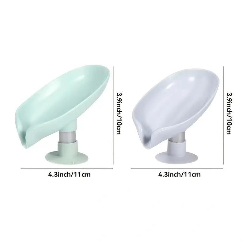 Leaf Shaped Soap Dish, 1 Count Drain Soap Bar Holder for Bathroom & Kitchen, Soap Dish for Shower