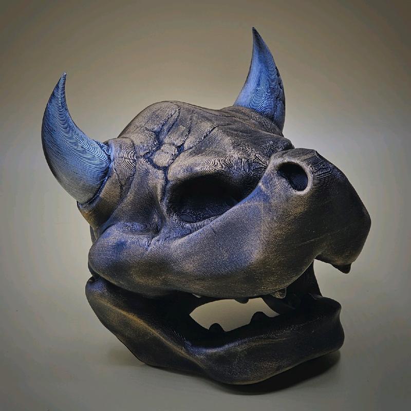 Bowser Skull 3d Printed Statue Figurine