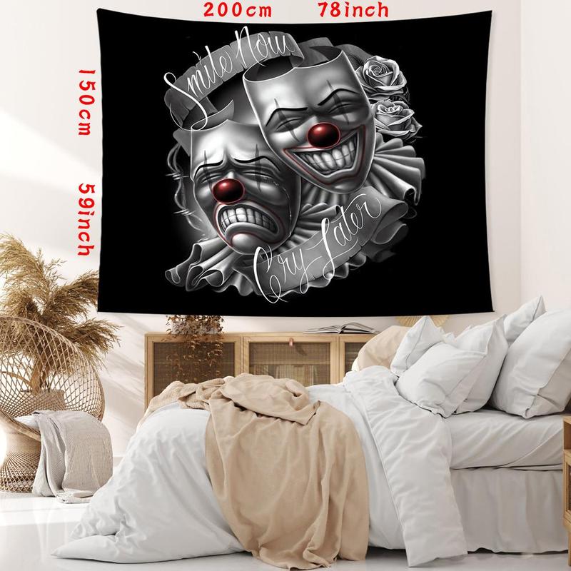 Room Decor Art Face Pattern Tapestries, Halloween Decor Wall Hanging Art Decor for Home Living Room Bedroom, Bedroom Decor, Men Gifts