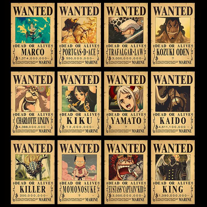 Anime O-P Wanted Poster Straw Hat Pirates Wanted Posters Set