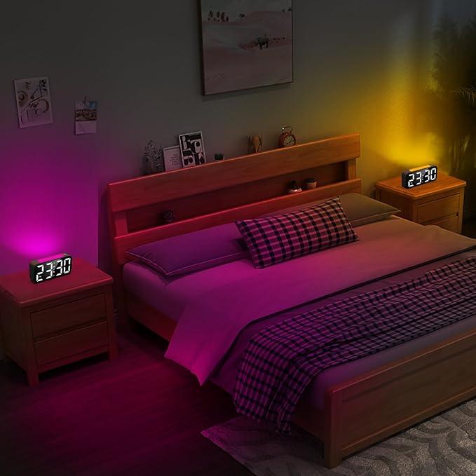 Loud Alarm Clocks for Bedrooms Heavy Sleepers, Digital Clock with Night Light, Large Display, Dual Alarm,