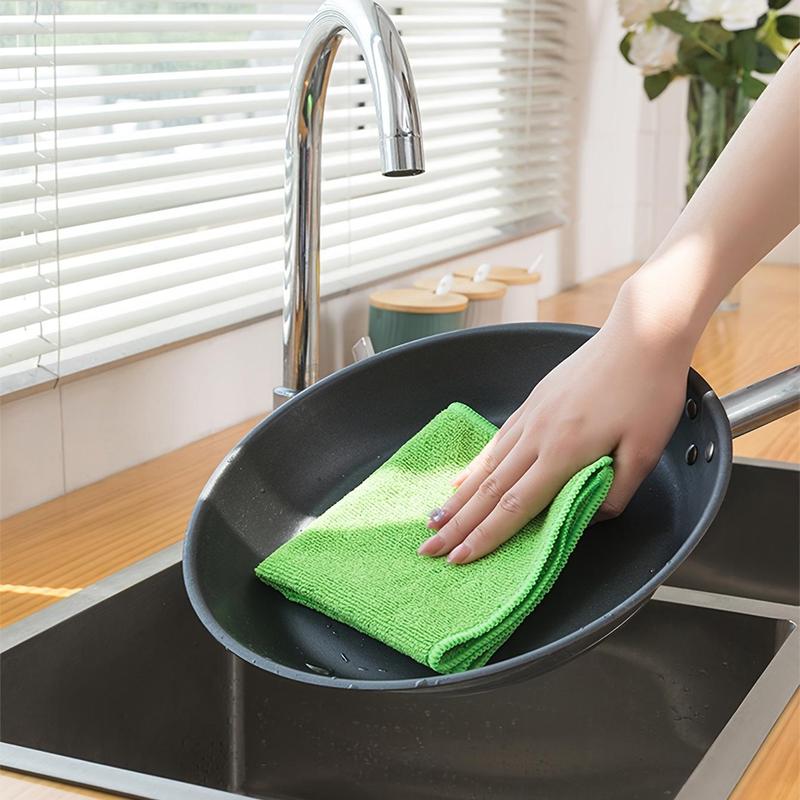 Microfiber Cleaning Cloth (12pcs), Colorful Soft Absorbent Dish Cloth, All-purpose Cleaning Towel for Kitchen Bathroom Car