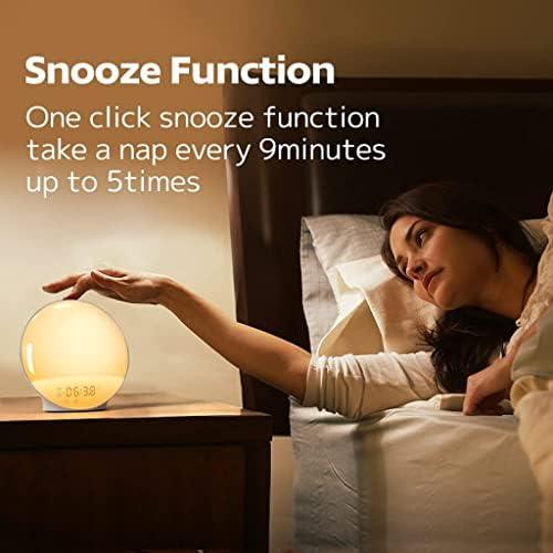 Sunrise Alarm Clock for HeavySleepers,Sunsetsimuation DecorAdjustable Smart Wake Up Light withSunrise，7Color Nightlight,7 Alarm Sounds