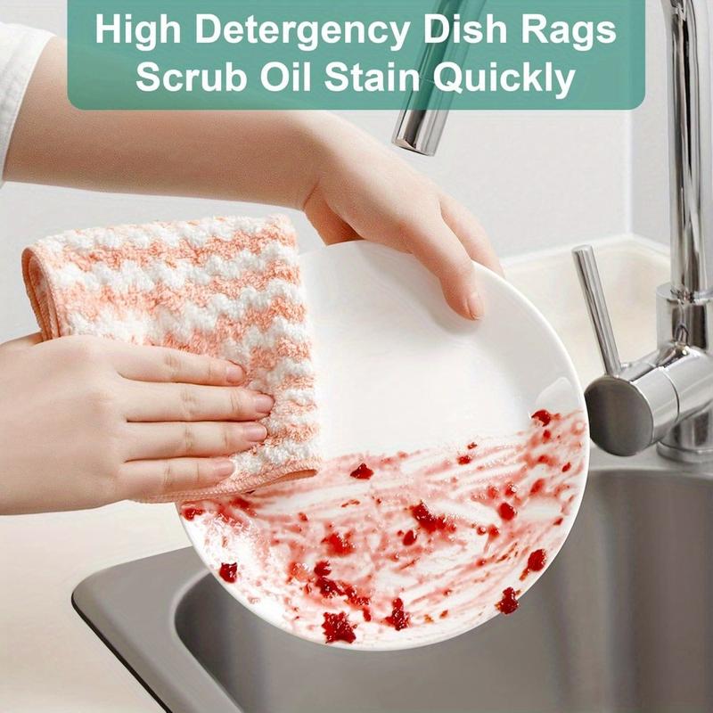 18pcs Soft Microfiber Kitchen Dishcloths Super Absorbent Quick-Drying Cleaning Cloth Lint-Free Streak-Free Kitchen Rags Reusable Household Cleaning Kitchen Towels