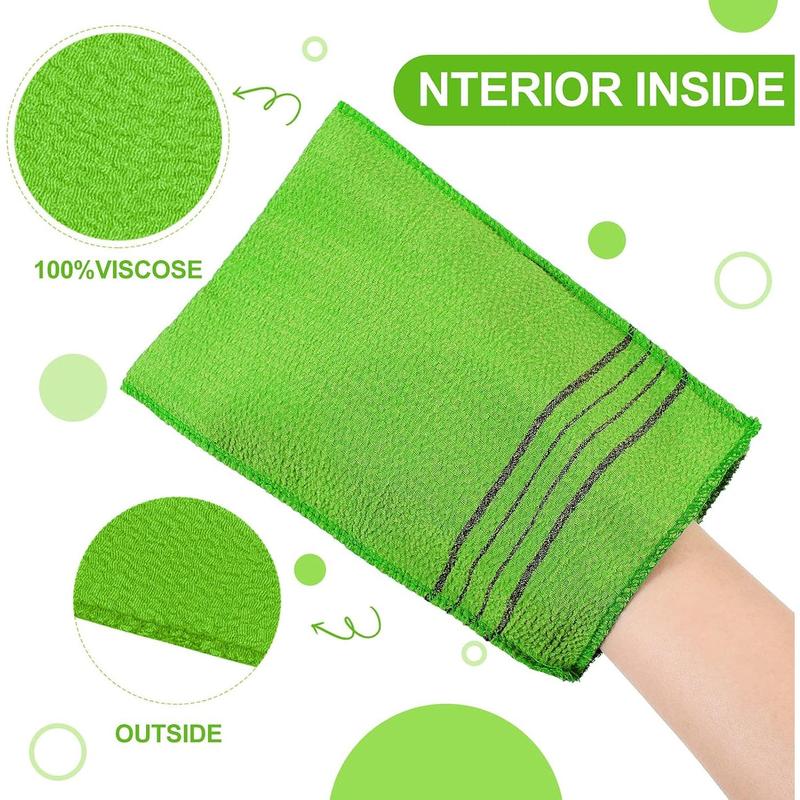 12 Pieces Korean Exfoliating Mitt Exfoliating Glove Italy Towel Body Skin Scrubber Exfoliating Scrubber for Remove Dead Skin Exfoliating Washcloth Korean(Small,Yellow, Green, Blue, Pink)