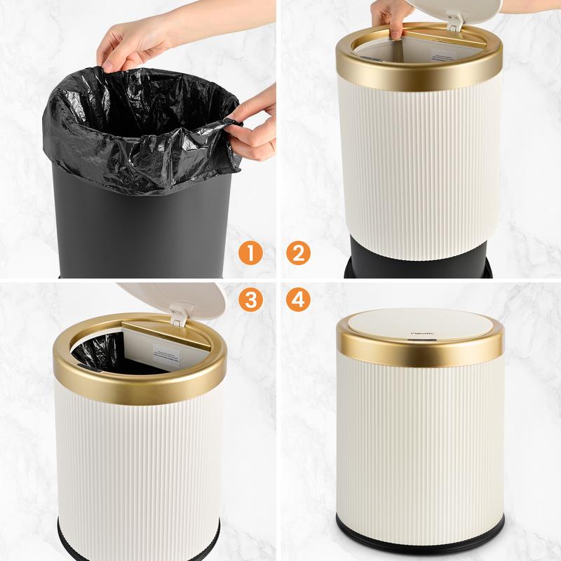 Pukomc Motion Sensor Trash Can with Lid，3.5 Gallon Touchless Trash Bin，Automatic Waterproof Bathroom Garbage Can, Smart Plastic Trash Bins Suitable for Kitchen, Bathroom, Bedroom, Living Room, Office