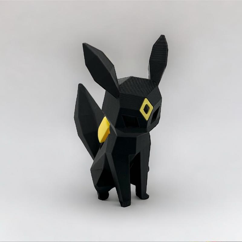 Low Poly Umbreon Multi-Colored Figurine | Desk Accessory, Collectible, Tcg, Statue, Gaming, Stim, Collectible, Custom, Decoration, Gift, Stress, Kawaii, Eye Catching, Mechanical Switch, Anime, Asmr.