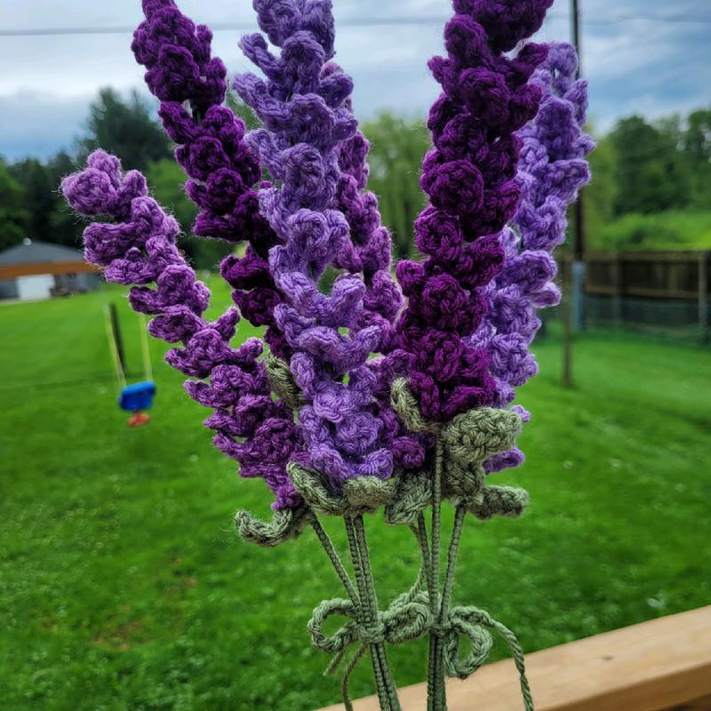 Crochet Lavender Bunch (3 stems), Handmade