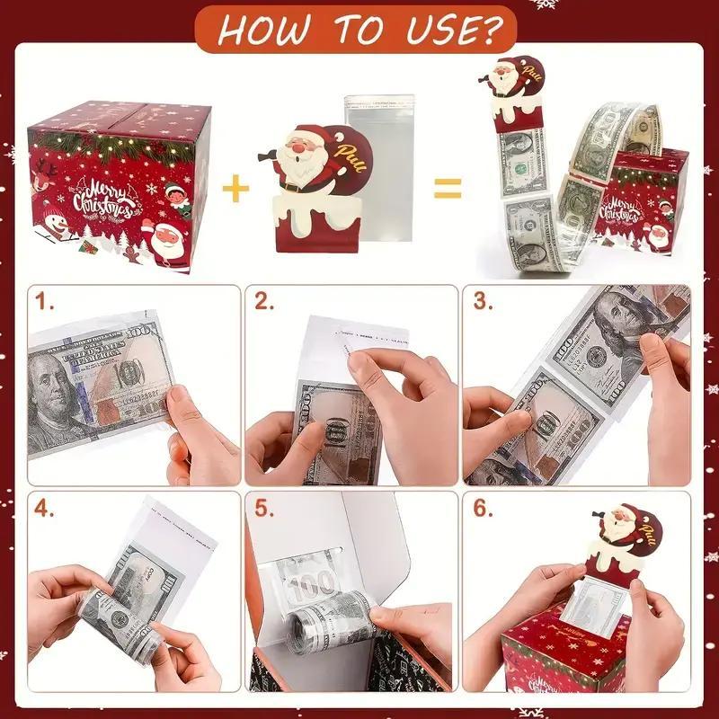 Christmas Themed Money Box, 1 Count Creative Surprise Money Rolling Gift Box, Funny Christmas Money Gift for Friends, Girlfriend, Wife, Sister