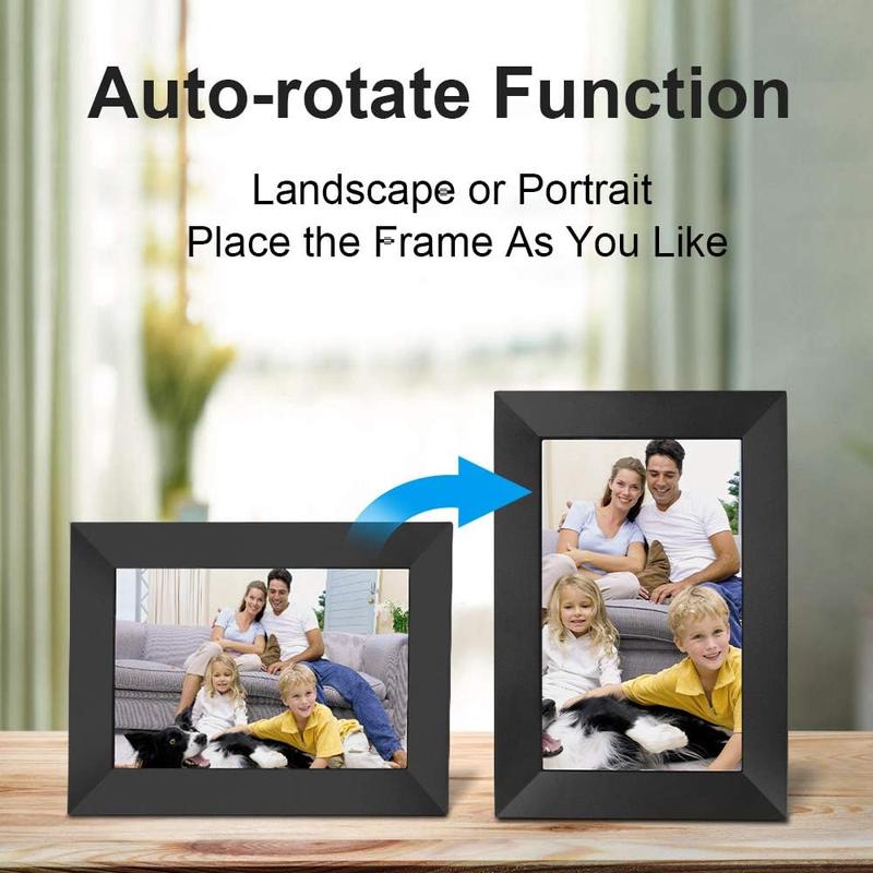 Frameo Digital Picture Frame WiFi Digital Photo Frame, 10.1 inch IPS Screen, Built-in 16GB Storage, Send Pictures and Videos to Digital Frame via Free APP from Anywhere (Black)