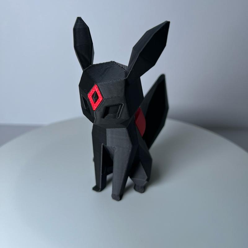 Low Poly Umbreon Multi-Colored Figurine | Desk Accessory, Collectible, Tcg, Statue, Gaming, Stim, Collectible, Custom, Decoration, Gift, Stress, Kawaii, Eye Catching, Mechanical Switch, Anime, Asmr.