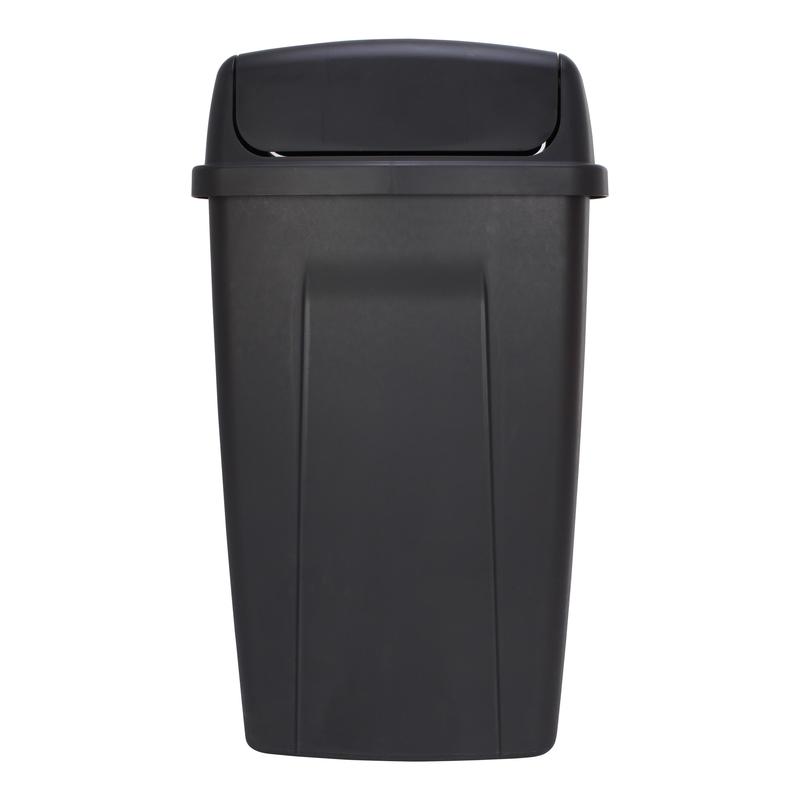 2024 Mainstays 13 Gallon Trash Can, Plastic Swing Top Kitchen Garbage Trash Can, Black, 12.5