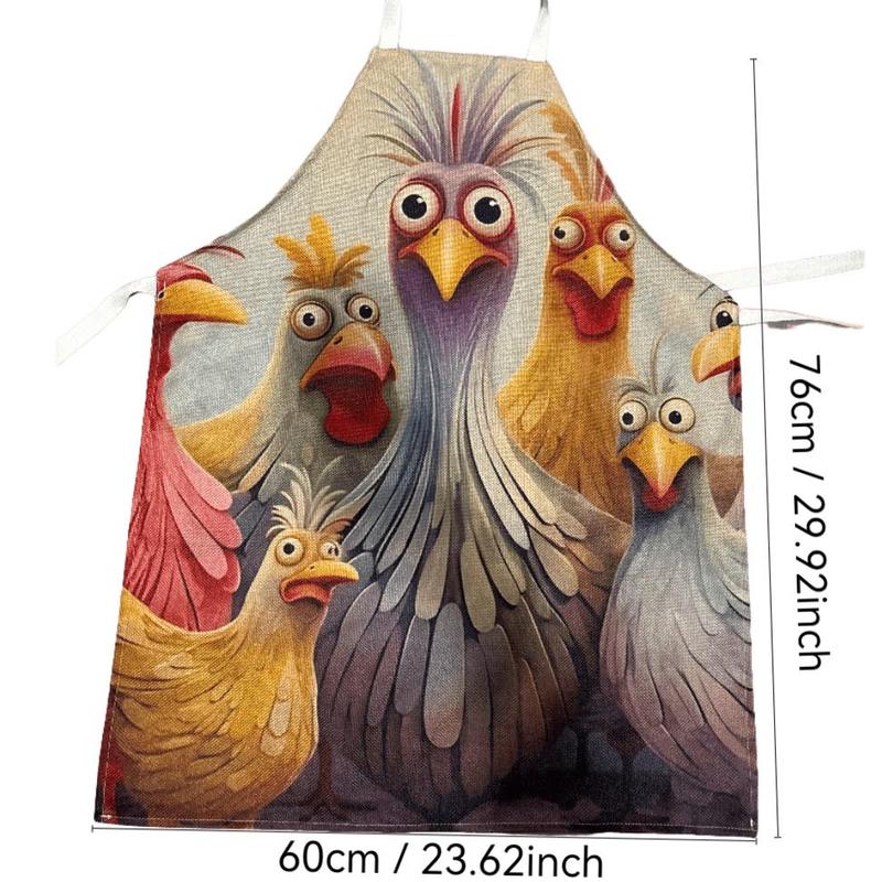 Chicken Lemon Pattern Apron, 1 Count Colorful Sleeveless Kitchen Apron, Easy Cleaning Apron for Home Cooking, Kitchen Wear, and Cooking Enthusiasts