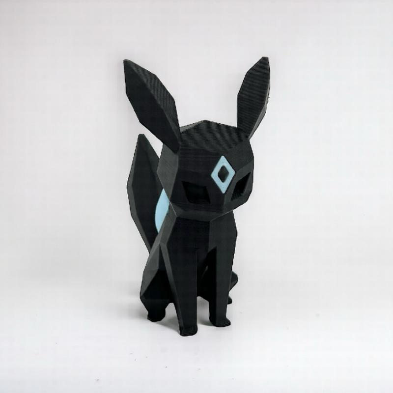 Low Poly Umbreon Multi-Colored Figurine | Desk Accessory, Collectible, Tcg, Statue, Gaming, Stim, Collectible, Custom, Decoration, Gift, Stress, Kawaii, Eye Catching, Mechanical Switch, Anime, Asmr.