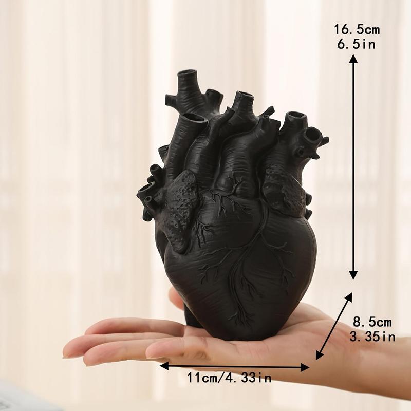 Creative Heart Shaped Resin Vase, 1 Count Heart Shaped Flower Arrangement Vase, Home Decor Ornament for Living Room Bedroom Dining Room