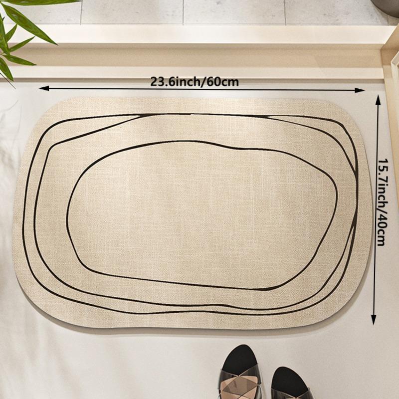 Oval Shaped Bathroom Mat, 1 Count Non-slip Water Absorbent Bathroom Rug, Easy To Clean Mat for Bathroom Toilet Doorway Office