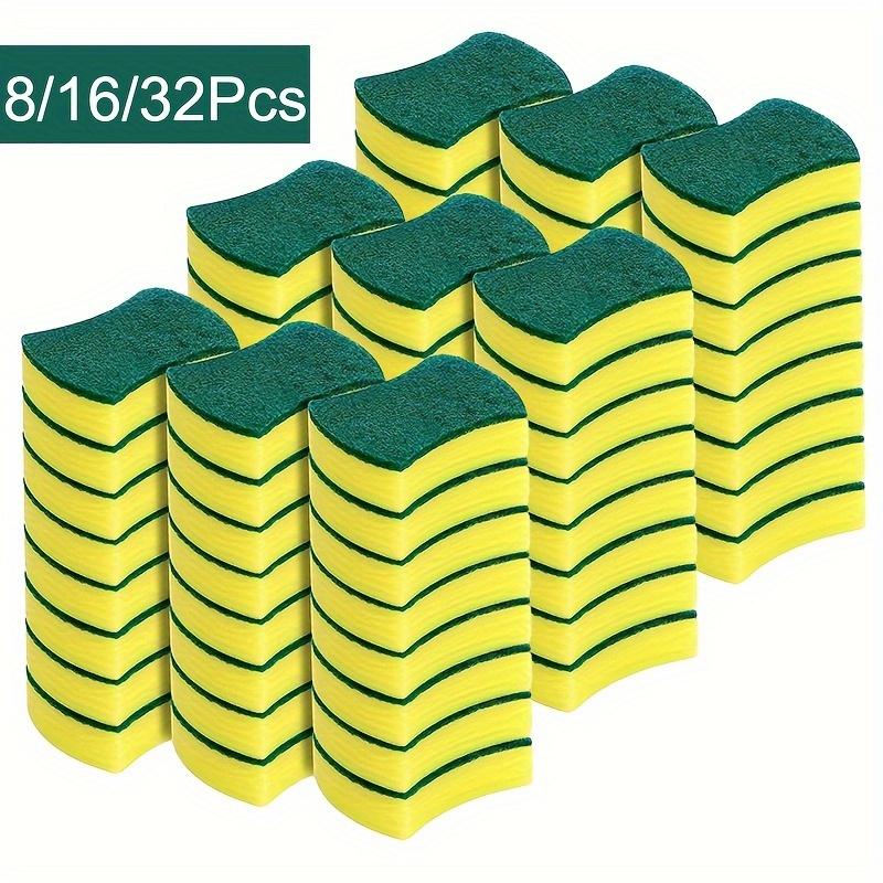 8 16 32pcs, 8 16 32-Piece Multifunctional Cleaning Sponge: Double-Sided Scouring Pad for Kitchen, Dishwashing, and Household Cleaning