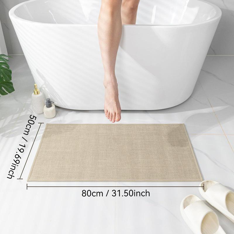 Bathroom Mat, 1 Count Solid Color Non-slip Bathroom Rug, Water Absorbent Bath Mat, Soft Bathroom Rug, Bathroom Accessories, Home Decor